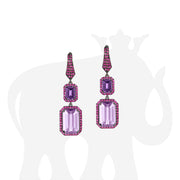 Amethyst, Lavender Amethyst and Pink Sapphire Earrings