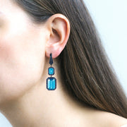 Blue Topaz And Sapphire Earrings