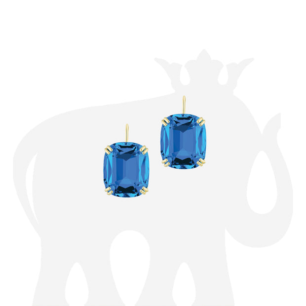 London Blue Topaz Cushion Earrings on Wire