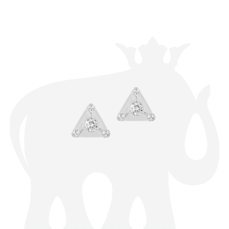 Triangular Diamond Stud Earrings