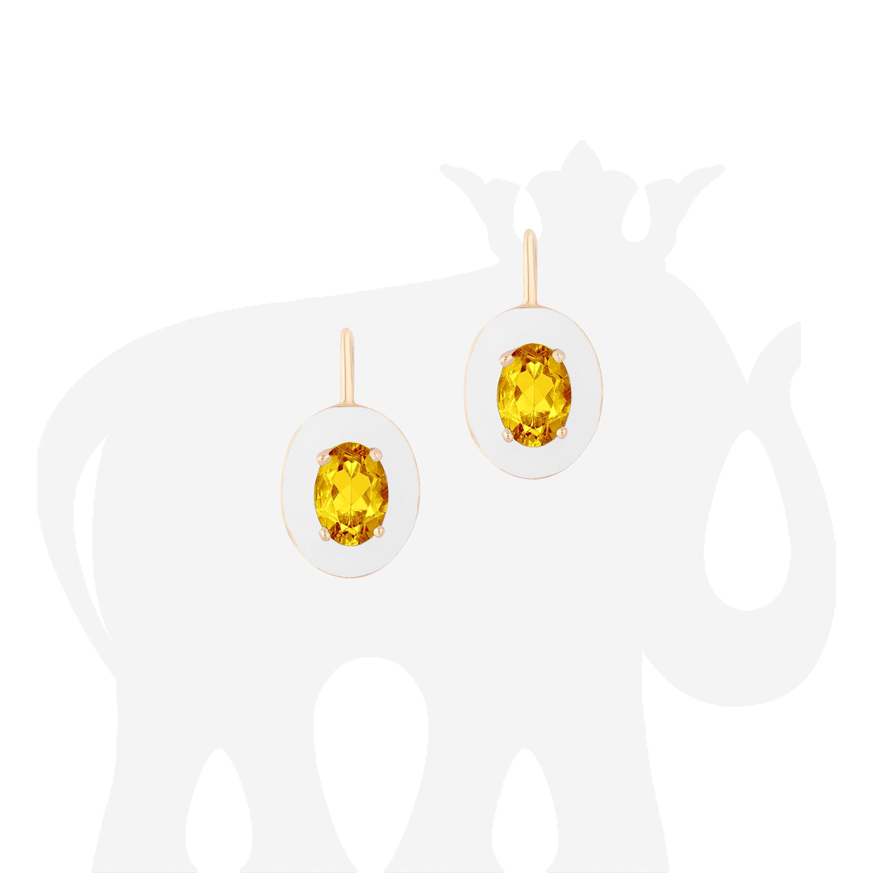 Oval Heart Citrine Earrings - Uniquelan Jewelry