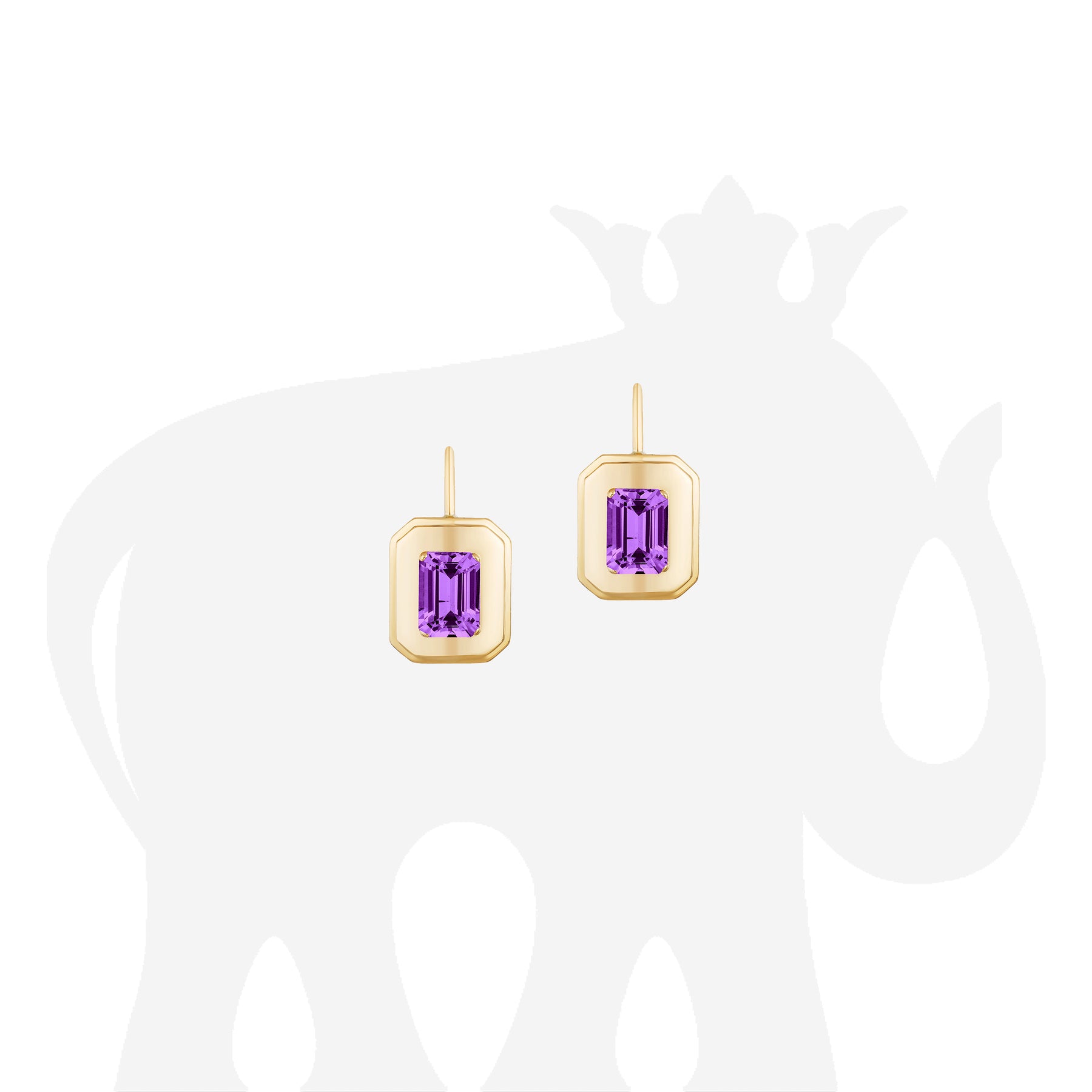 Amethyst Emerald Cut Earrings with Lever Back – Goshwara