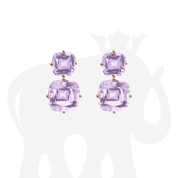 2 Tier Lavender Amethyst Earrings