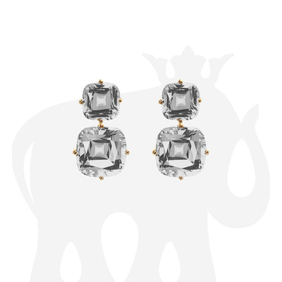 2 Tier Rock Crystal Earrings