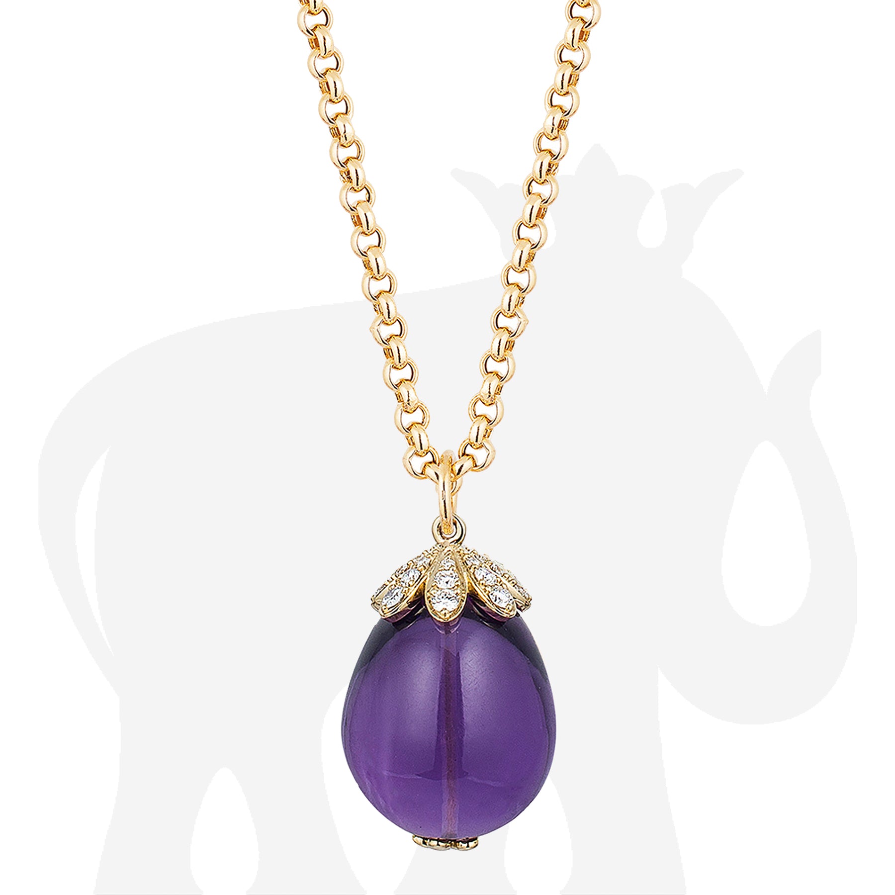A Necklace Of Sixteen Brazilian Amethyst Large Facetted Crystal Drops And  Amethyst Small Round Beads