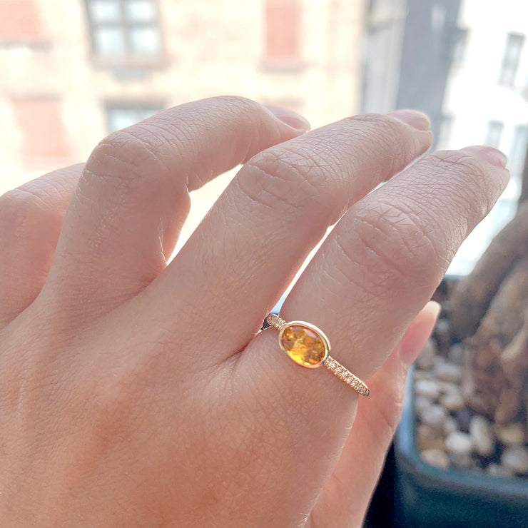 Citrine Faceted Oval Ring
