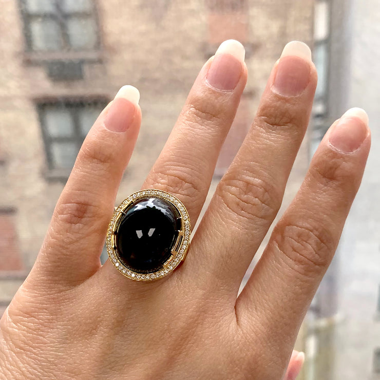 Onyx Oval Cabochon Ring