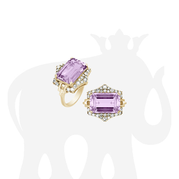 Lavender Amethyst Ring with Diamonds